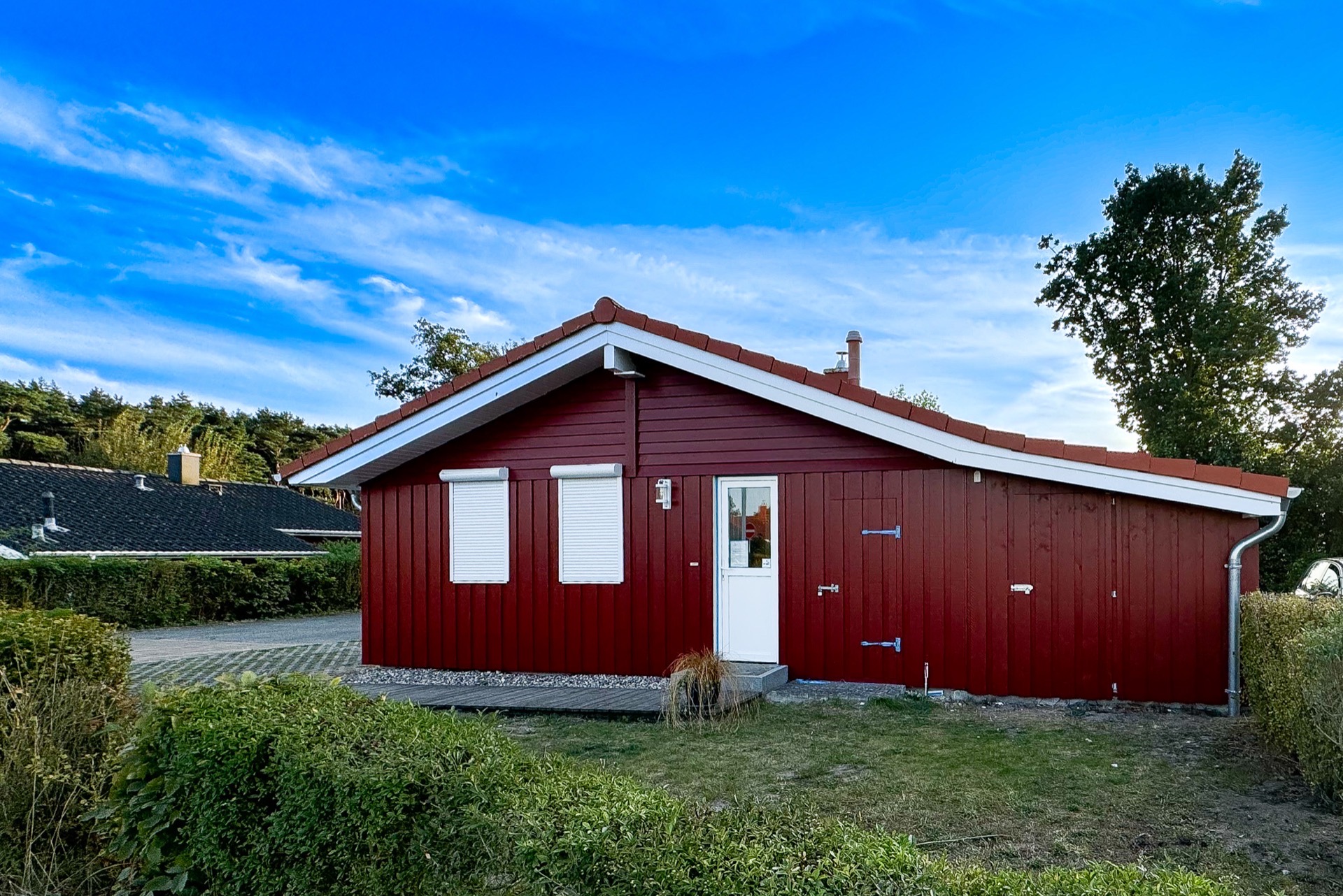 Außenansicht des Ferienhauses Hygge-Hus mit Terrasse