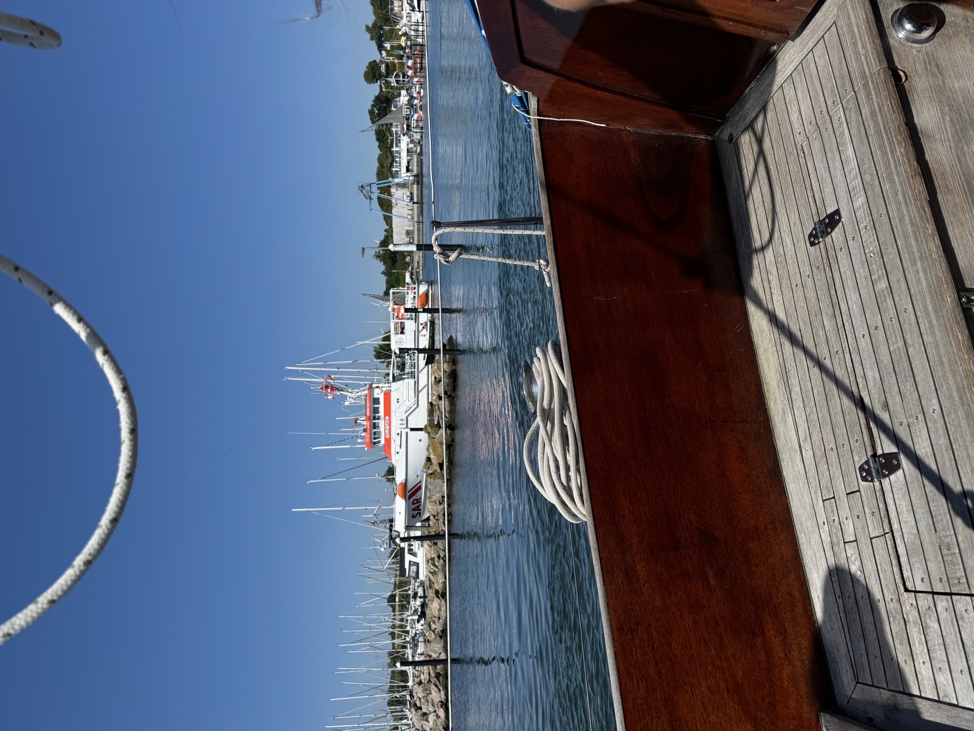 Blick aufs Meer vom Schiff